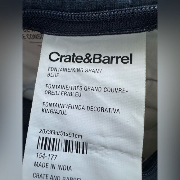 Crate and Barrel Fontaine Blue Pillowshams - Picture 5 of 6